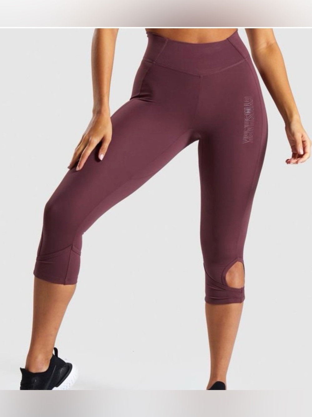 Gymshark Studio High-Rise Cropped Butter Soft Leggings Mauve Calf Cutout Sz S